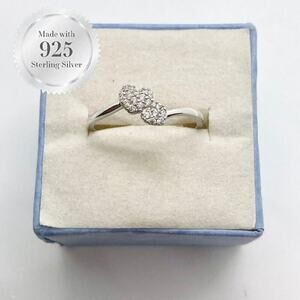 Size 7 Double Heart CZ 925 Ring